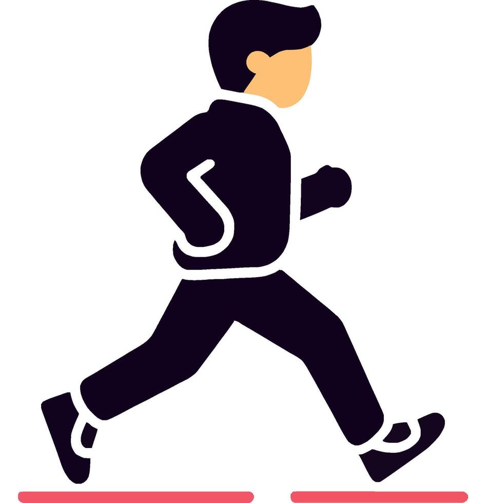 Running Athlete in Motion for Fitness and Wellness vector