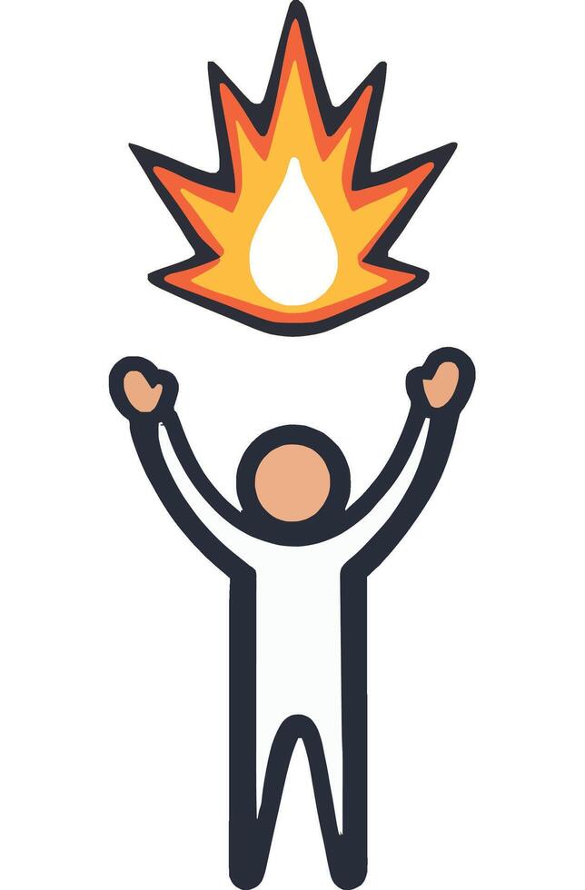 Person Celebrating Fire Energy and Excitement vector