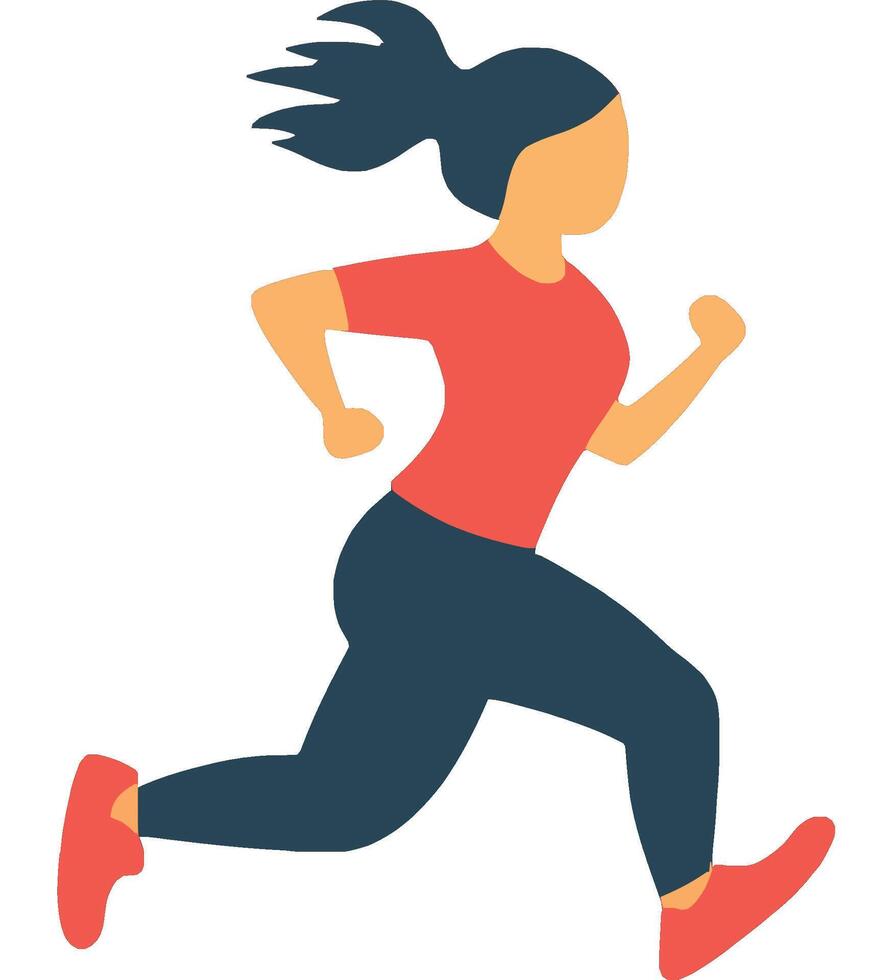 Dynamic Woman Running for Fitness and Health vector