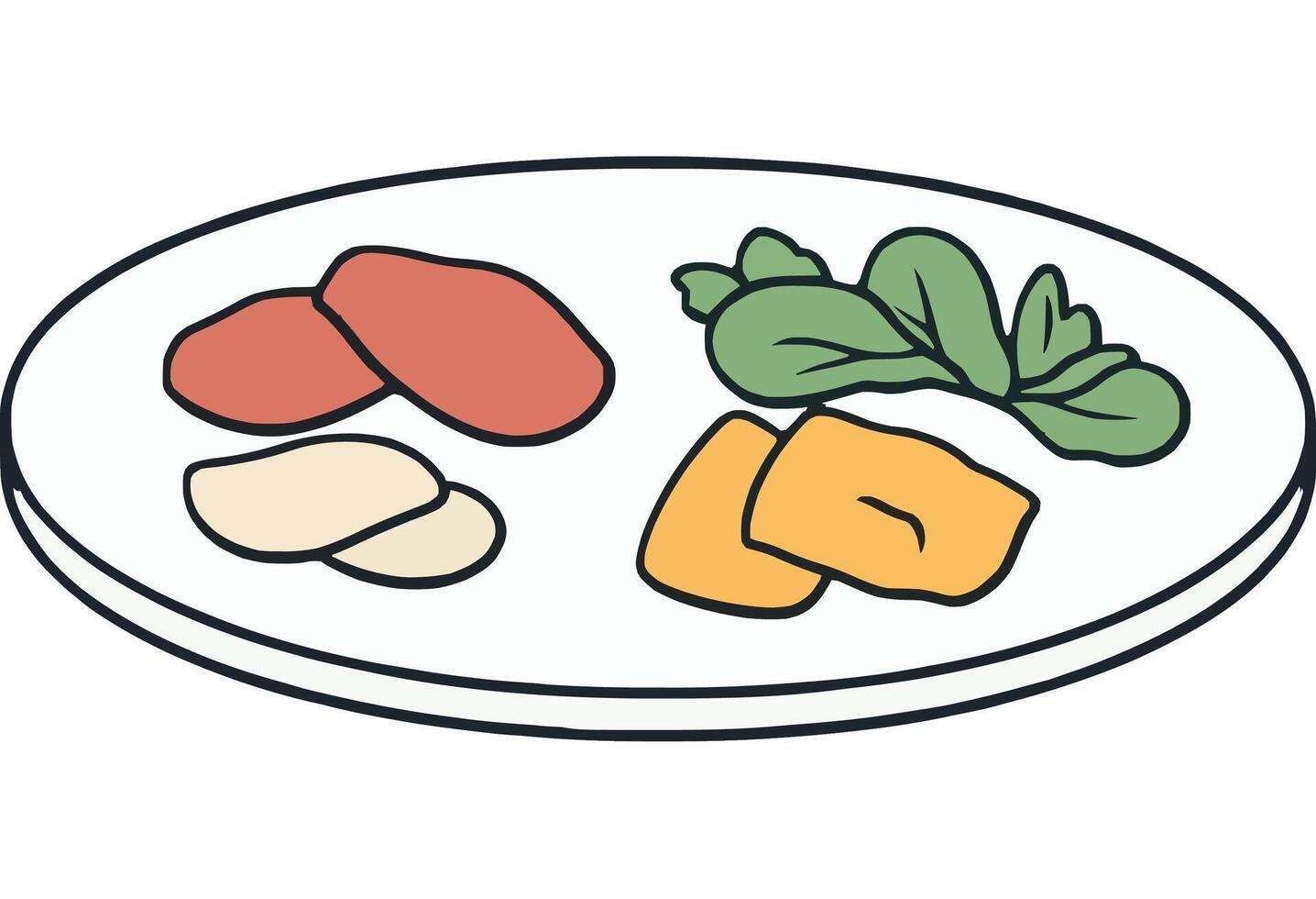 Healthy Plate with Meat and Vegetables vector