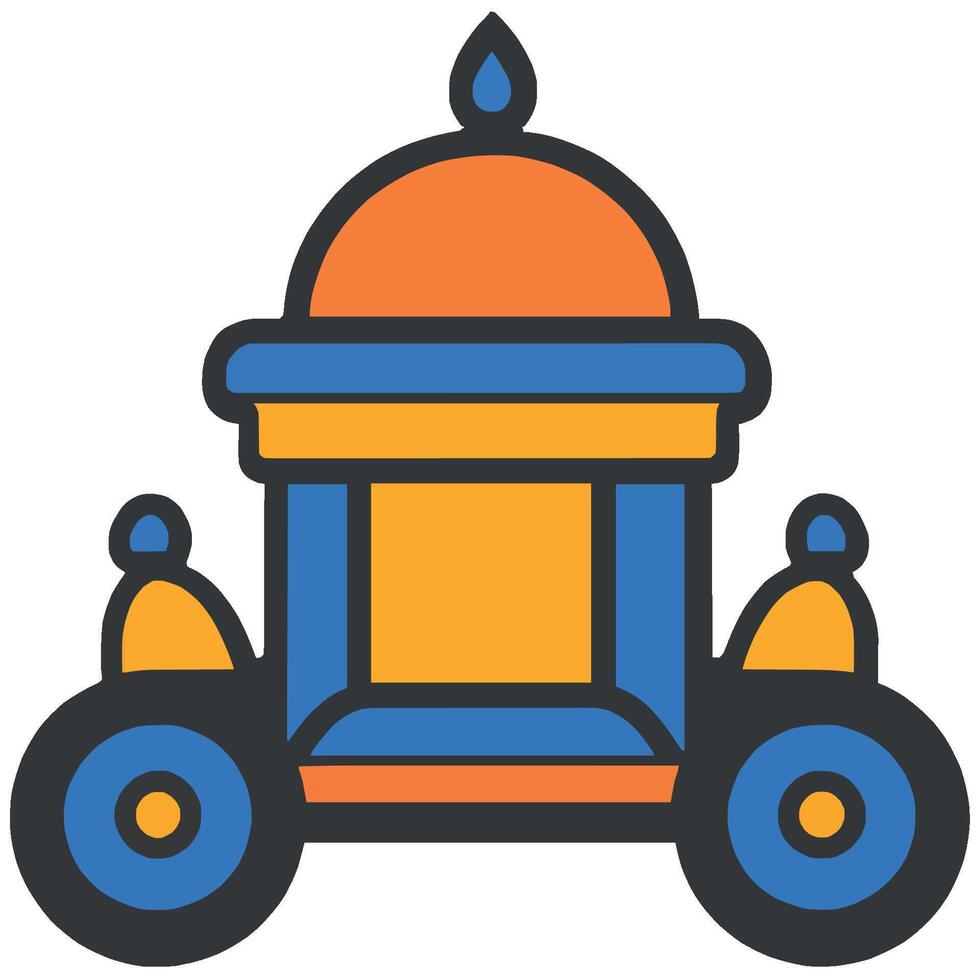 Colorful Car Design with Dome and Wheels vector