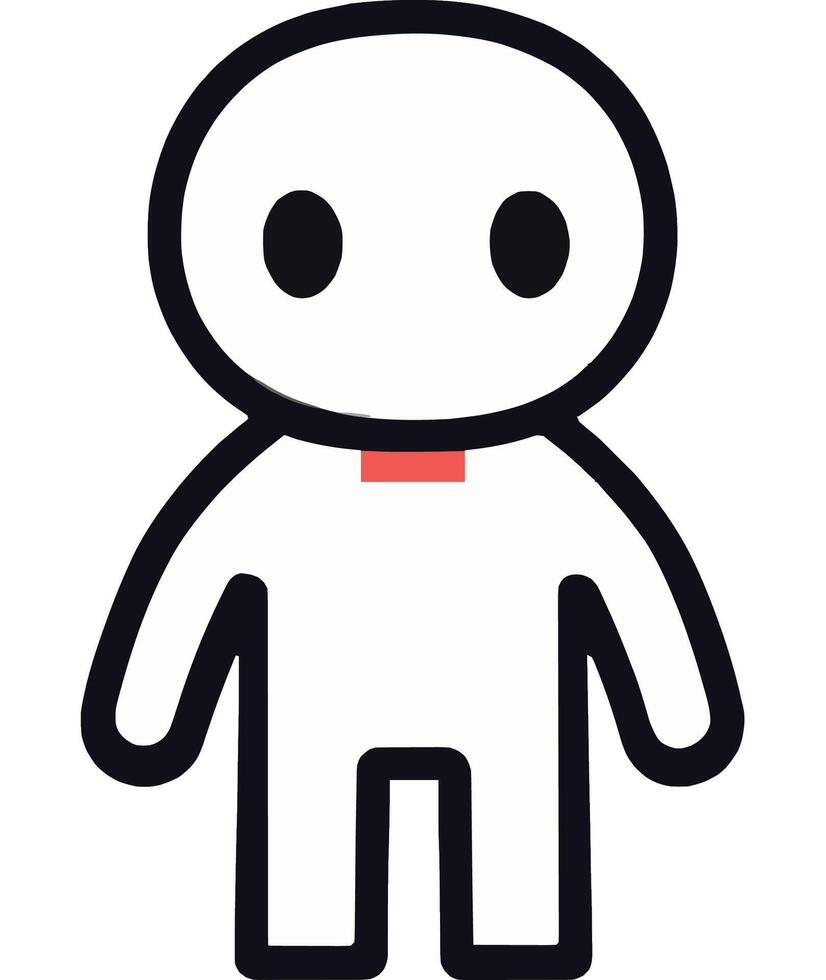 Simple Playful Figure Icon Character Design vector