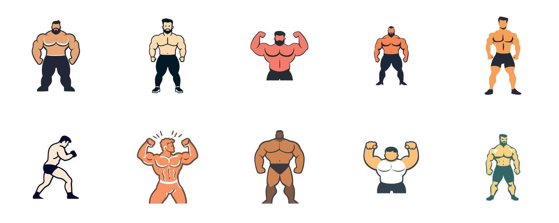 Muscle Strength Fitness Bodybuilder Workout Exercise vector