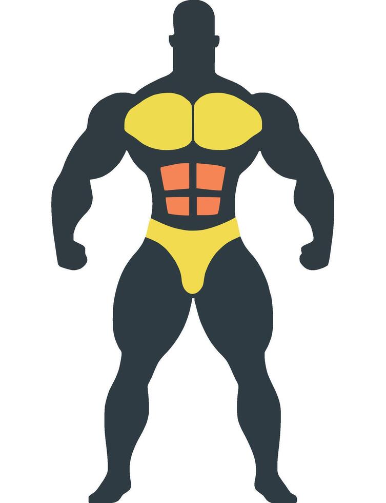 Bodybuilder Fitness Training Pose vector