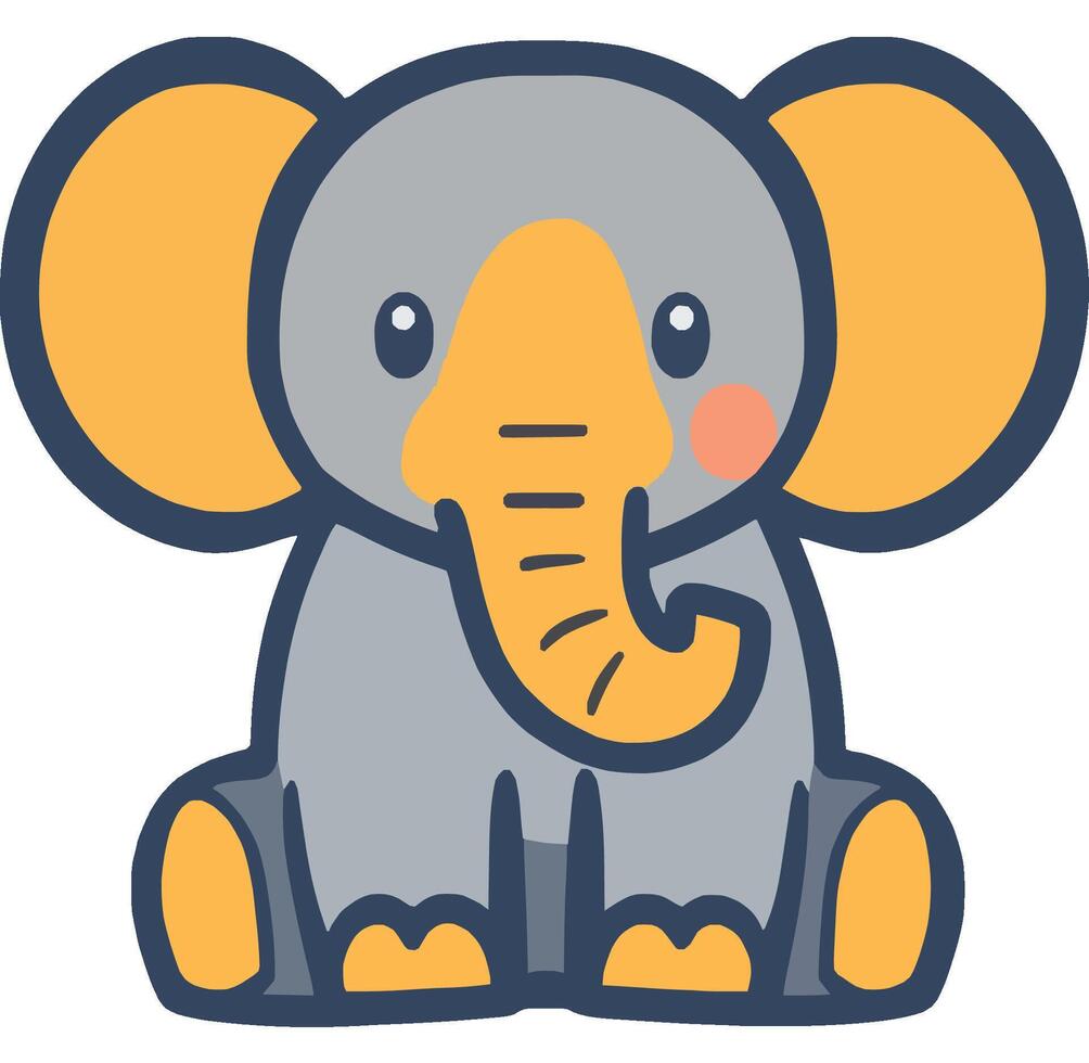 Cute Cartoon Elephant Character Design vector