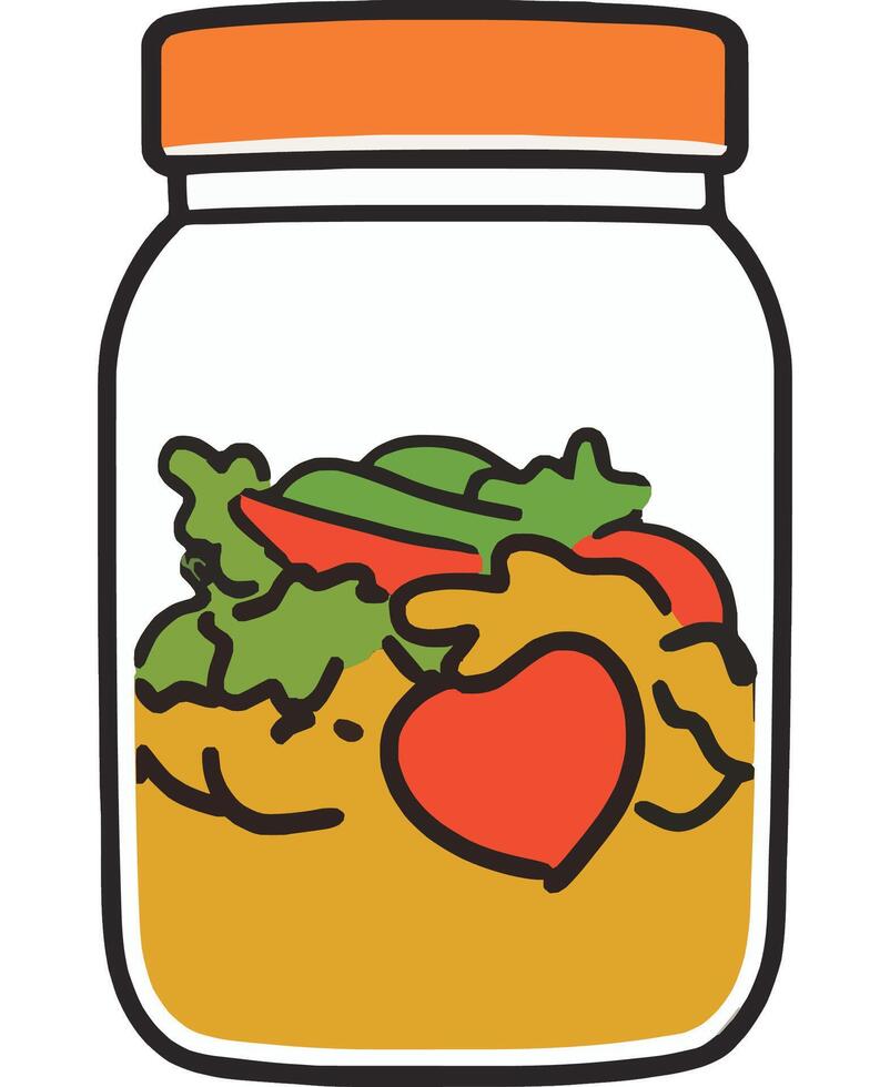 Healthy Salad Jar Colorful Ingredients and Fresh Vegetables vector