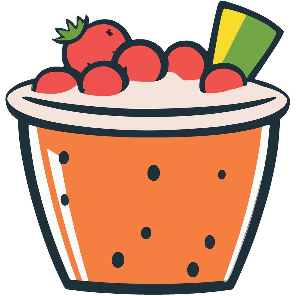 Sweet and Delicious Ice Cream Sundae with Toppings vector