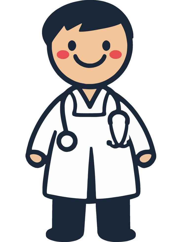 Friendly Doctor Character in Medical Uniform vector
