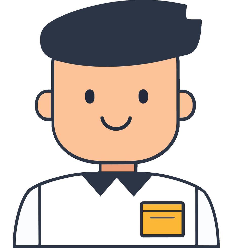 Cheerful Boy in Casual Shirt with Pocket vector