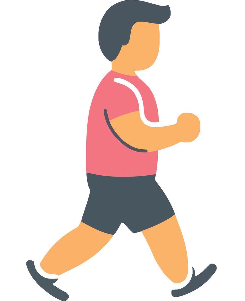 Person Walking in Casual Outfit for Fitness vector