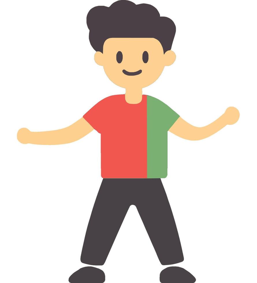 Cartoon Boy Smiling in Colorful Outfit vector