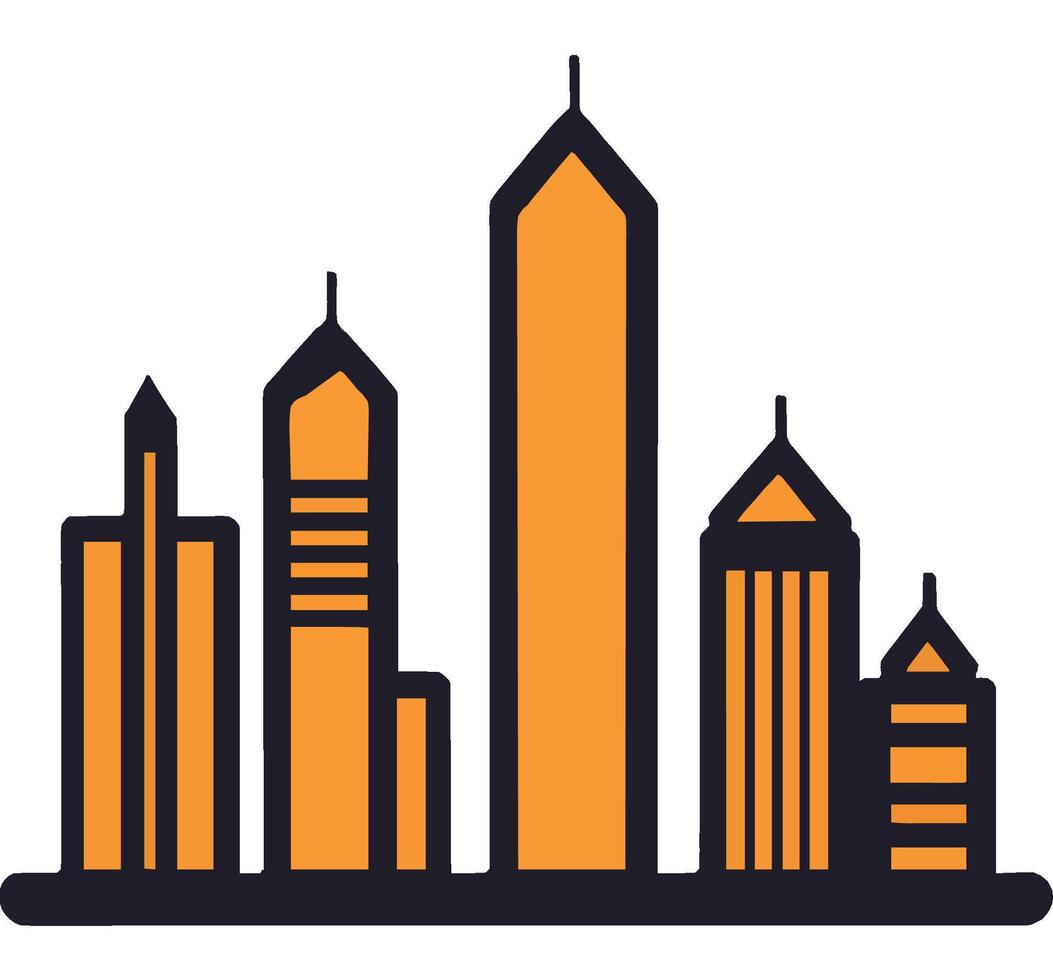 Urban Skyline Design Modern City Architecture vector