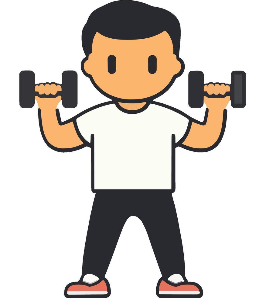 Fitness Training with Dumbbells for Body Strength vector