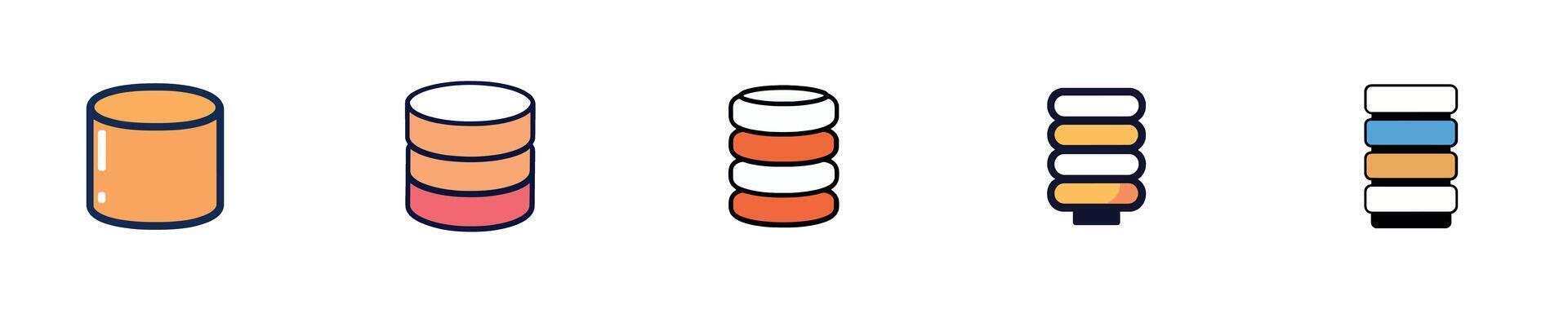 Colorful Cylinder Stack Design with Modern Shapes vector