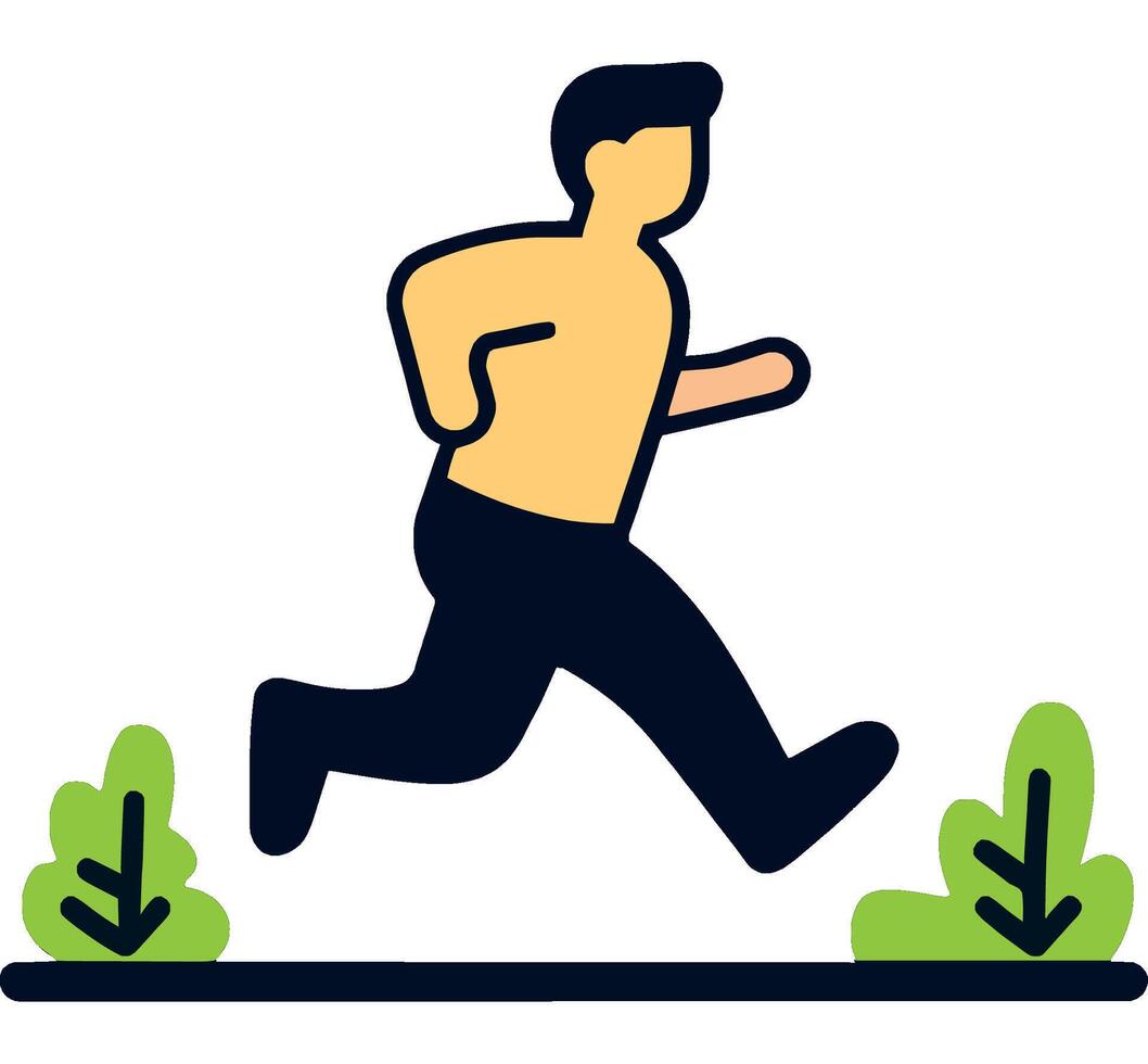 Running Man in Nature Fitness and Activity vector