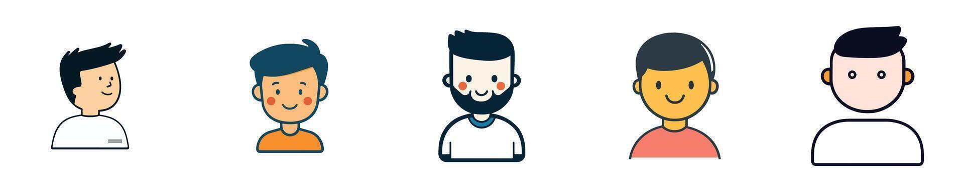 Cute Smiling Youthful Characters in Cartoon Style vector