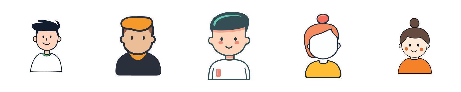 Colorful Cartoon Characters with Diverse Expressions vector
