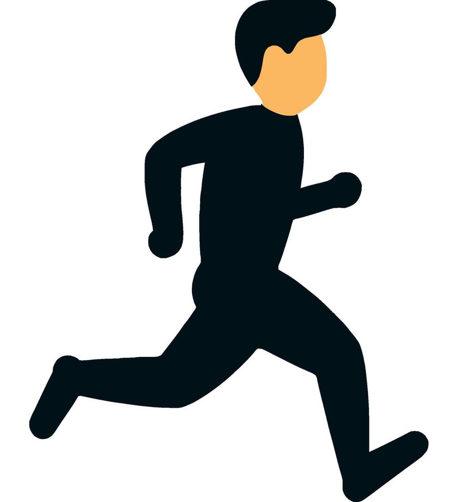 Running Person in Motion for Fitness and Health vector