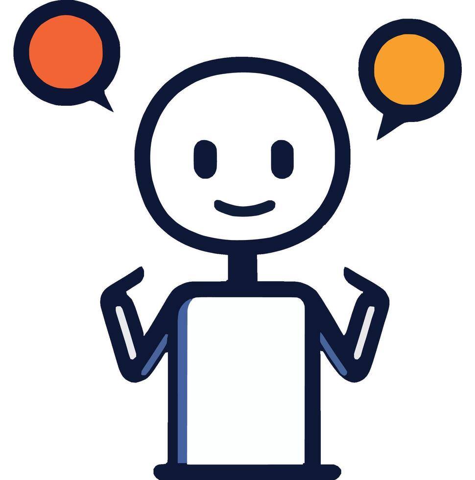 Smiling Person Engaging in Joyful Communication vector