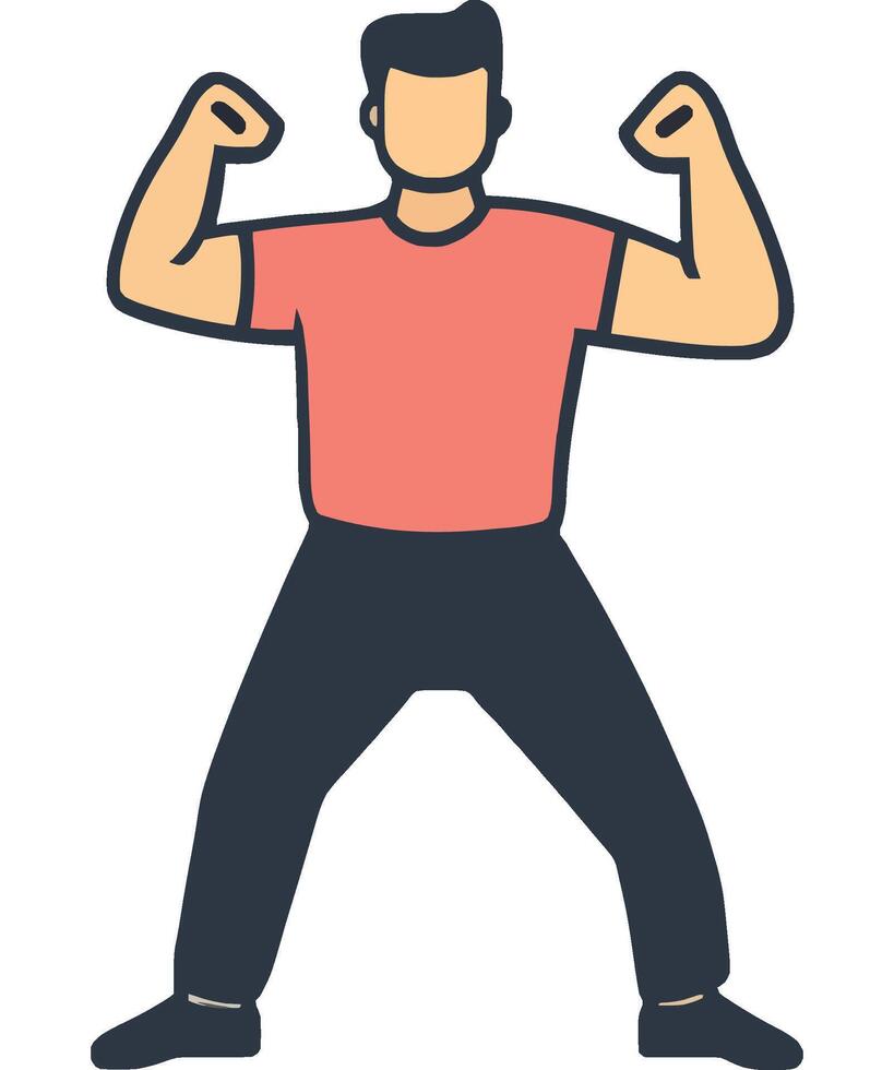 Man Showing Strength in Dynamic Pose vector