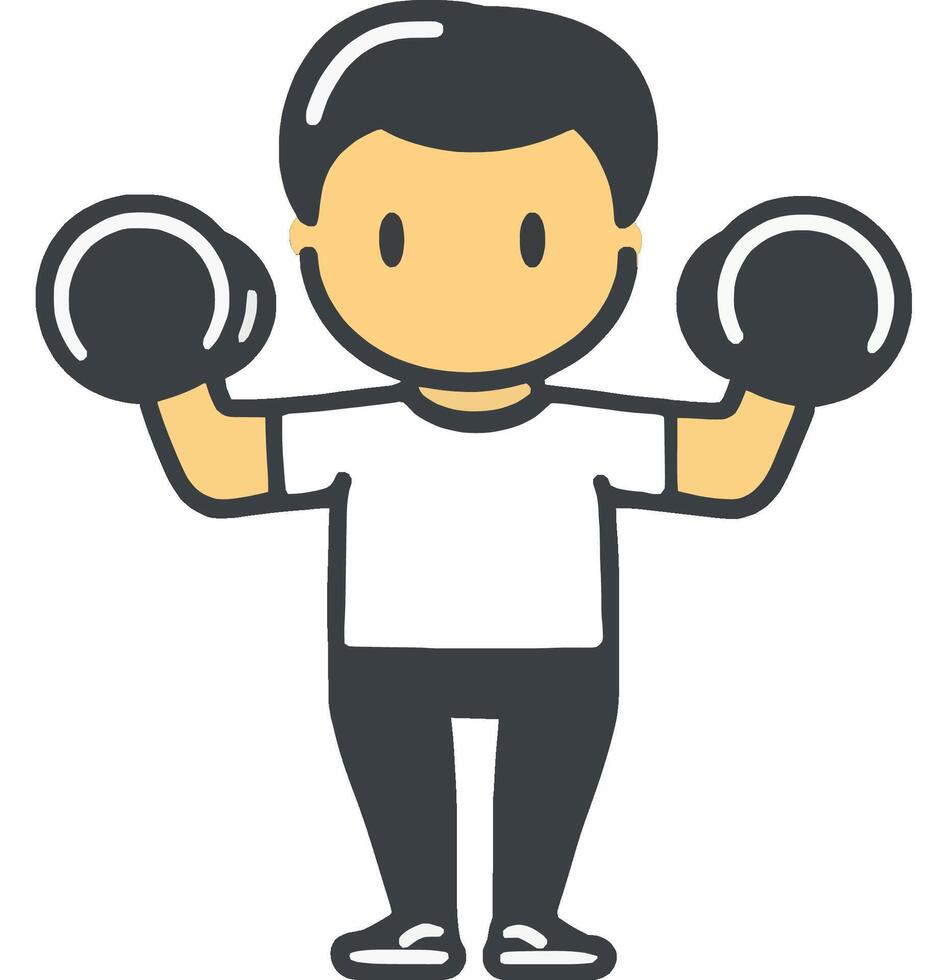 Boxer Training with Gloves for Fitness and Competition vector