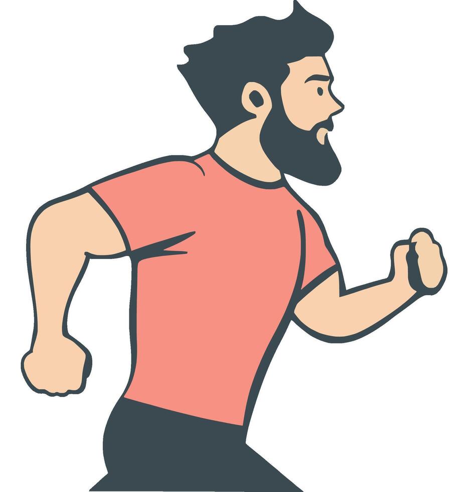 Running Man Fitness Exercise Action Sport vector