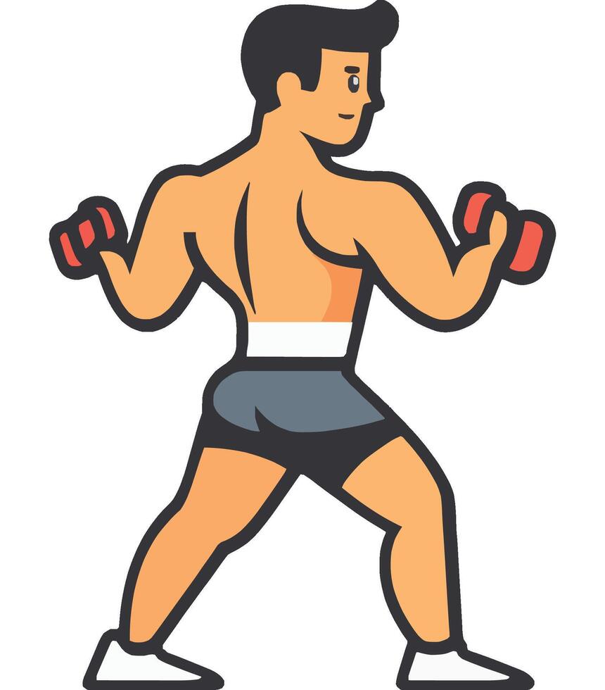 Fitness Exercise Weightlifting Bodybuilding Strength Workout vector