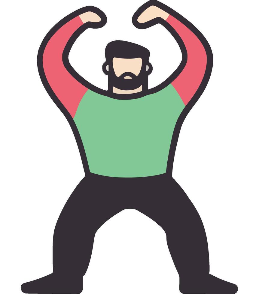 Muscle Pose Man in Colorful Shirt vector