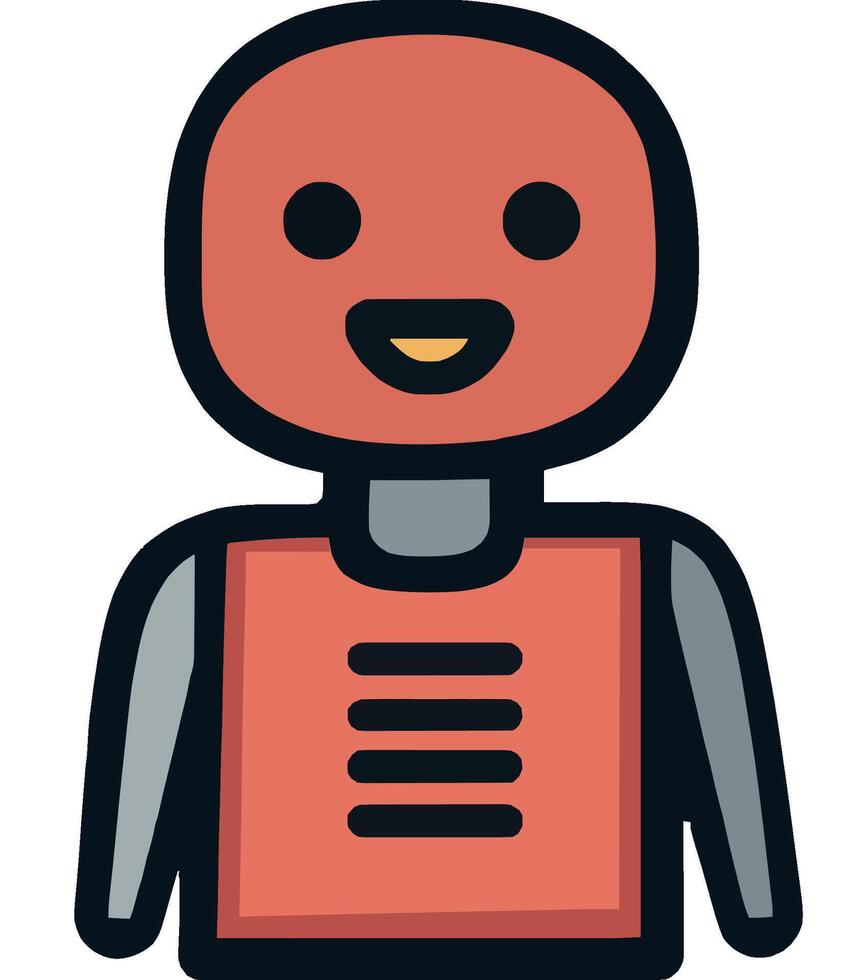 Friendly Cartoon Robot Character Design vector