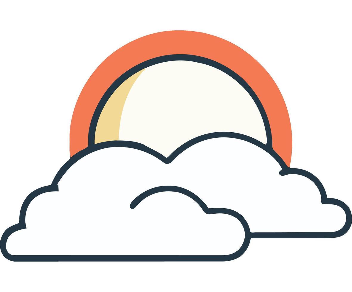 Bright Sun and Soft Clouds in Clear Sky vector