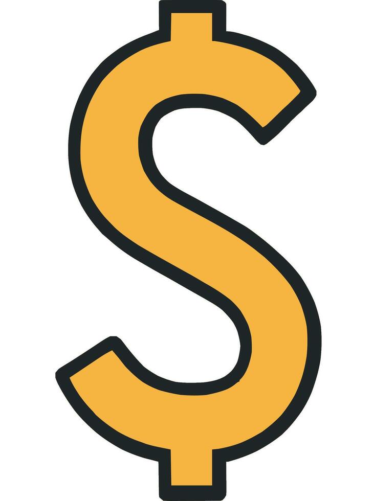 Dollar Symbol Representing Currency and Wealth vector
