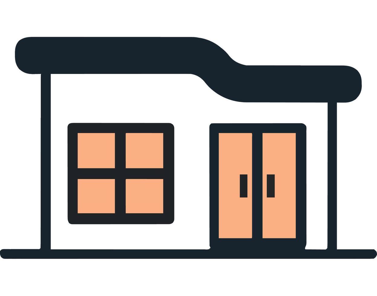 Modern House Design with Stylish Windows and Doors vector