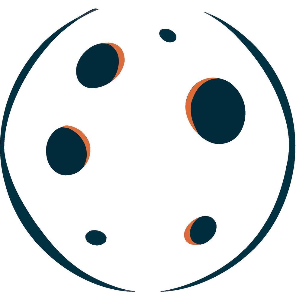 Stylized Moon Graphic Design in Abstract Space vector