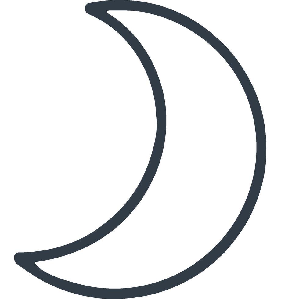 Crescent Moon Silhouette in Night Sky vector