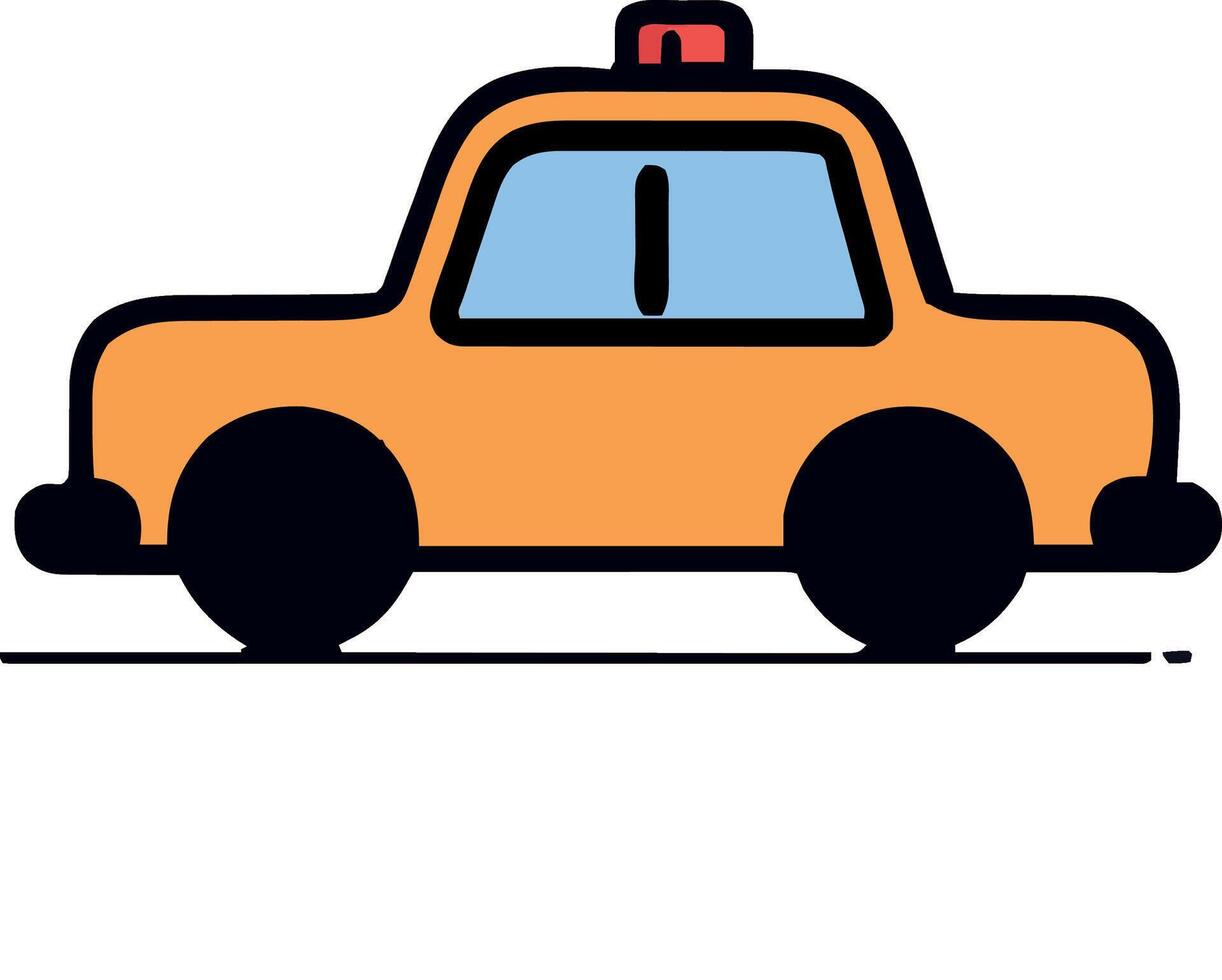 Orange Taxi Car Urban Transport Vehicle vector