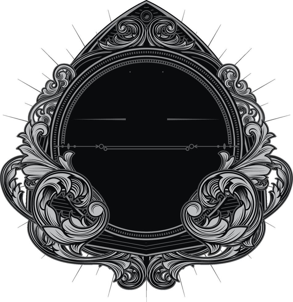 frame of victorian ornament vector