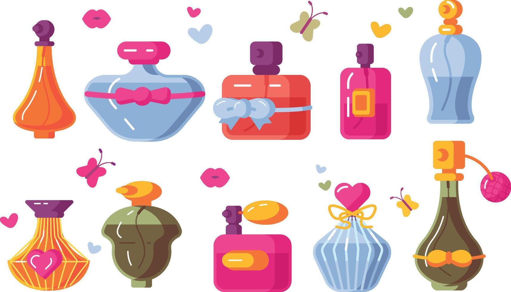 perfume bottles set vector