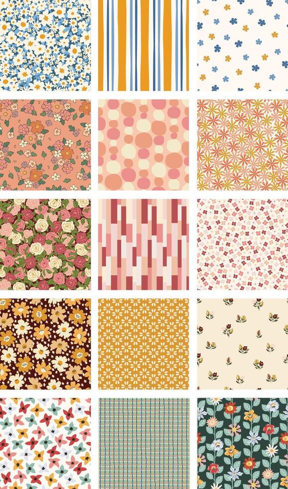 WILD FLOWERS PATTERNS vector