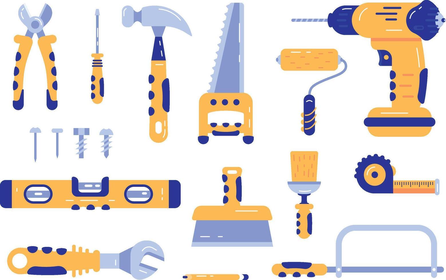 set of construction tools vector