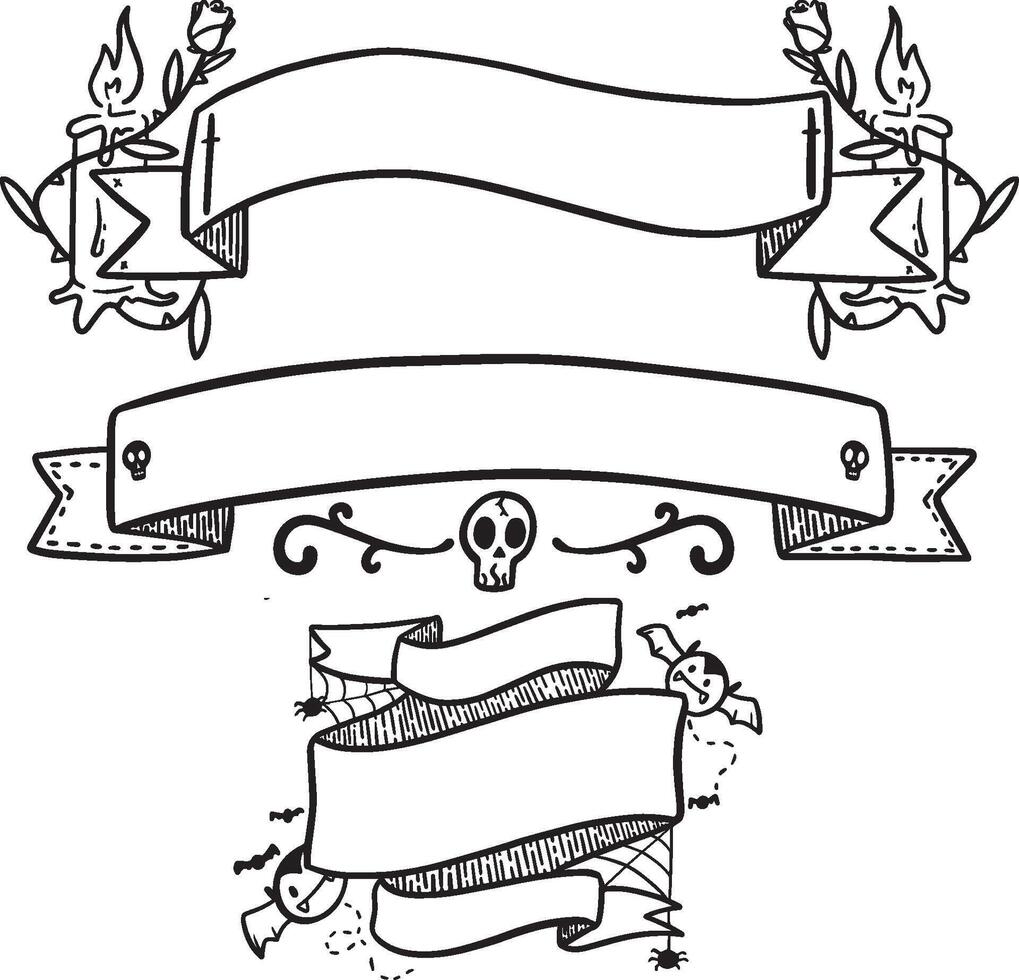 ribbons of halloween vector
