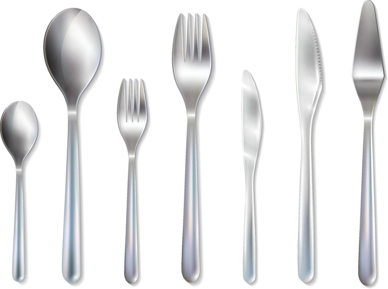 cutlery plate knife fork spoon vector
