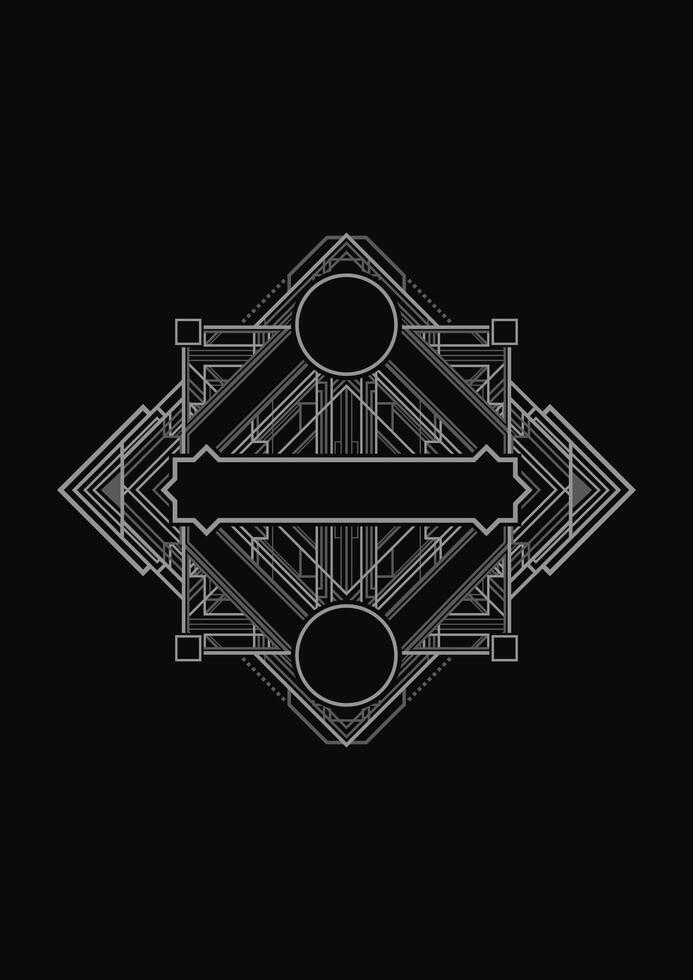 artdeco of line deco frame vector