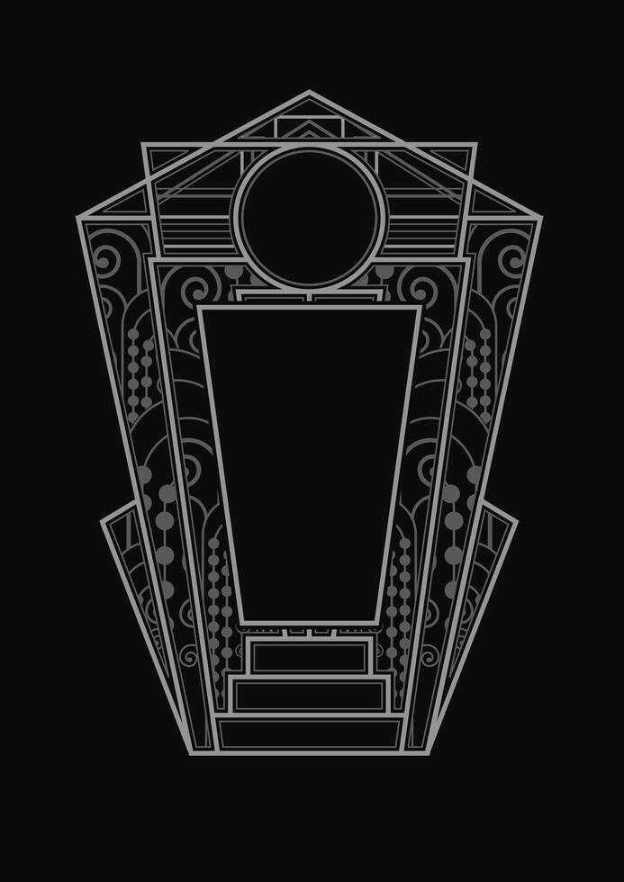 artdeco of old deco line frame vector