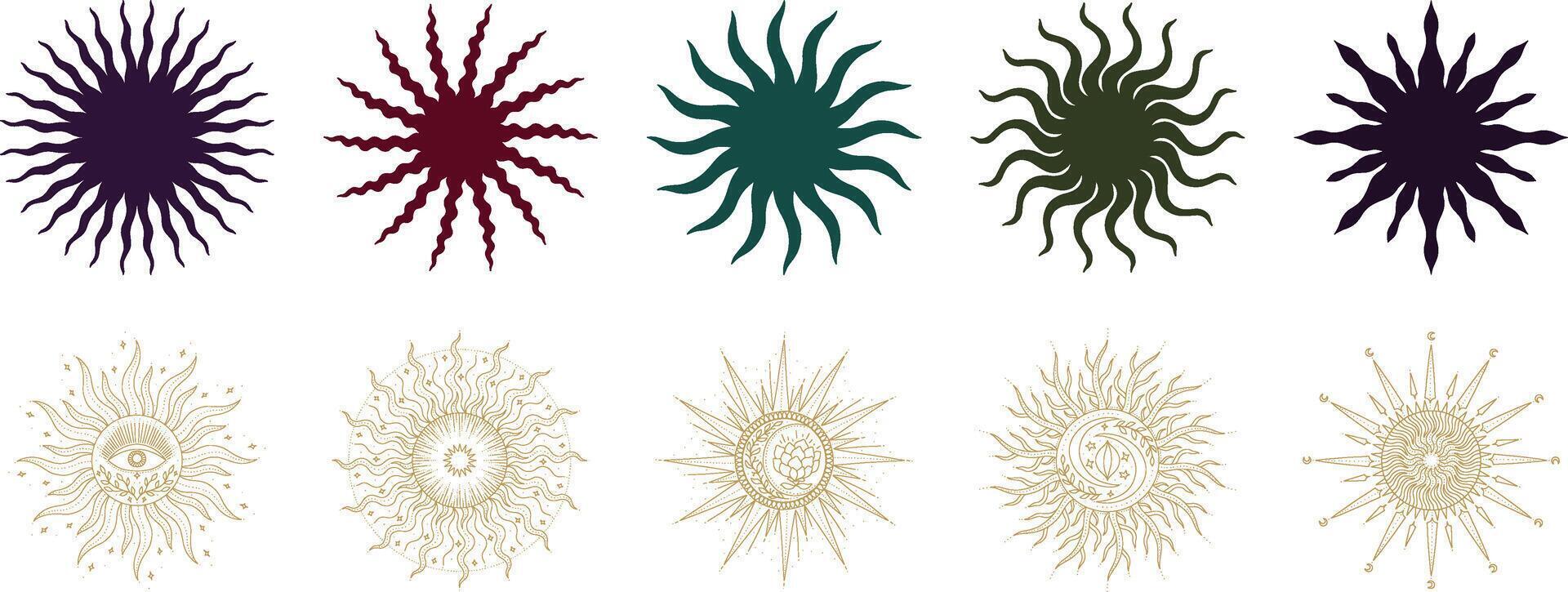 SUN ELEMENTS VARIOUS vector