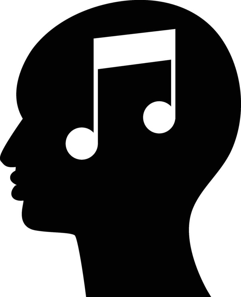 Audio Music Head Icon Illustration vector