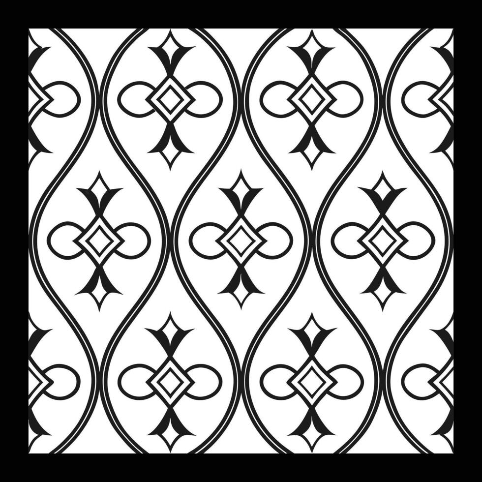a black and white pattern with ornate designs vector