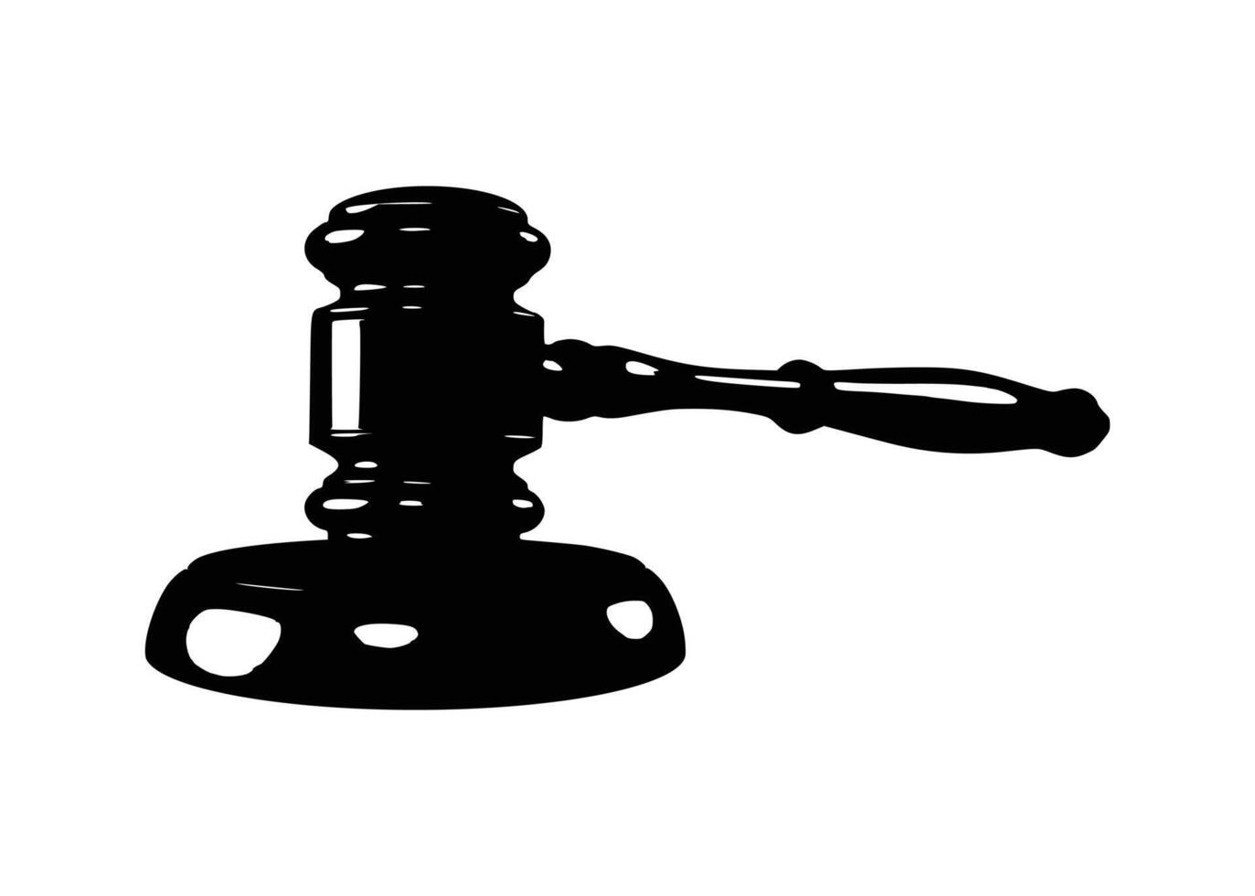 Silhouette of judge gavel for legal and justice designs vector