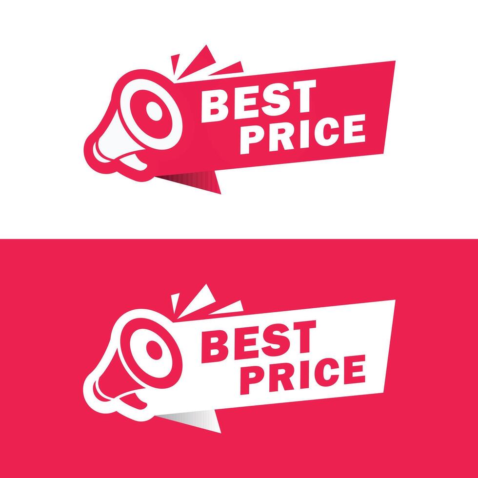 Flat best price label design for sale and product promotion vector