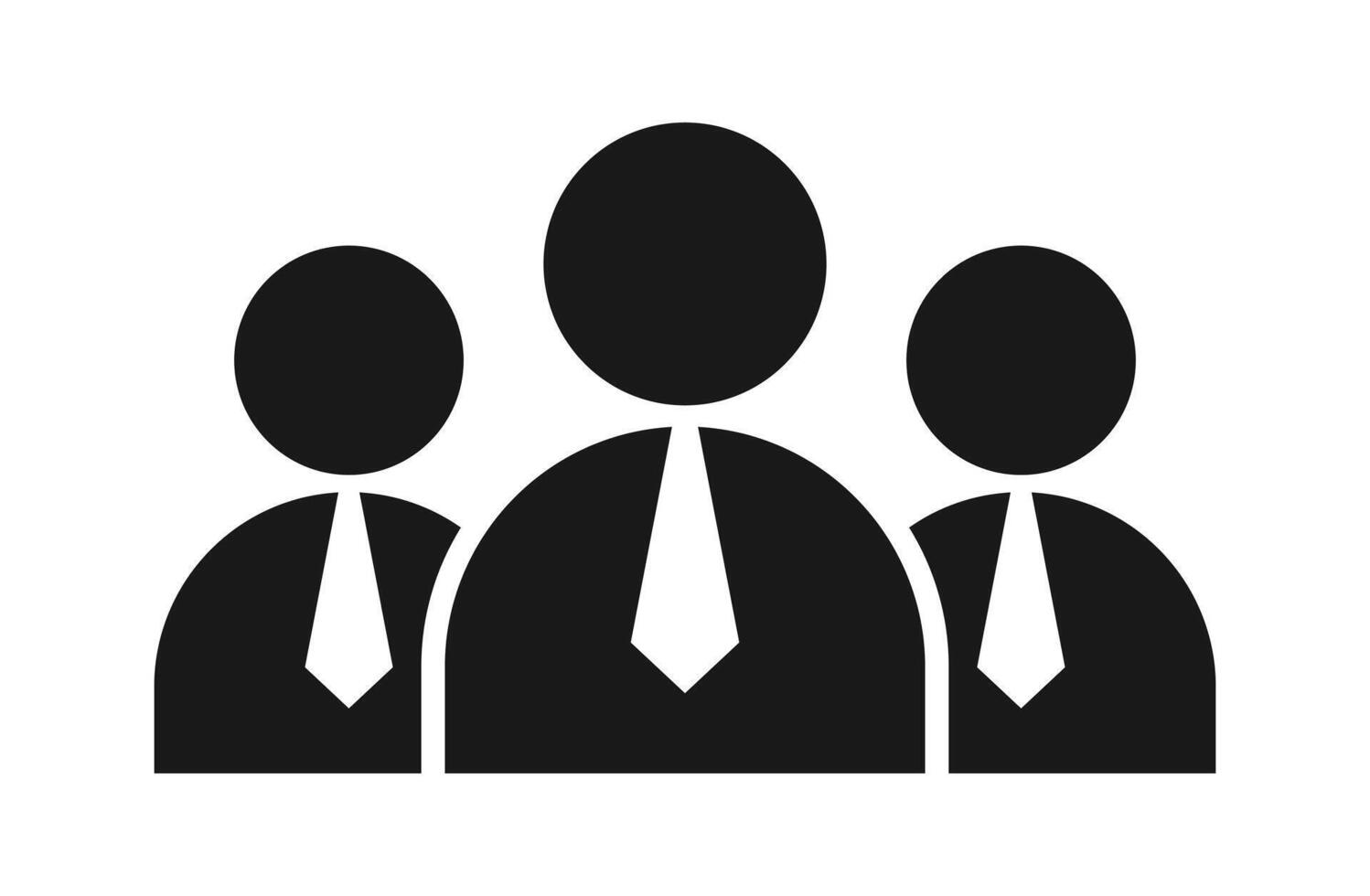 Flat business group person icon for teamwork and cooperation concept vector