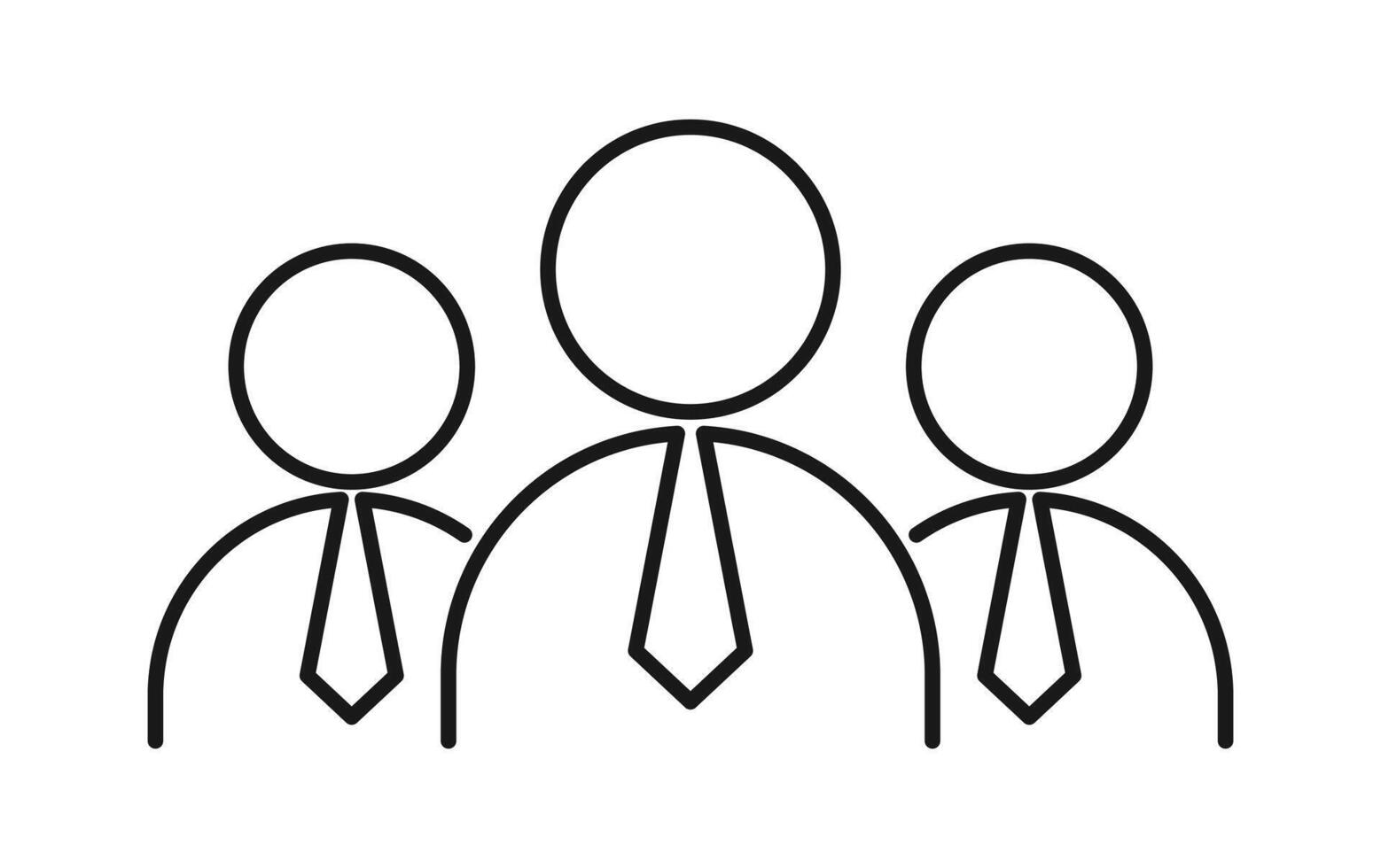 Minimal outline icon of business group person team concept vector